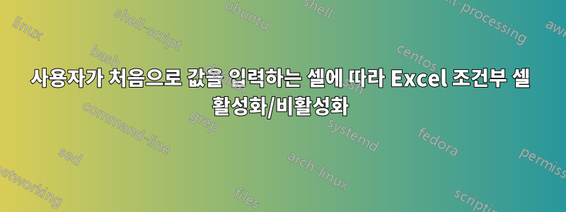 사용자가 처음으로 값을 입력하는 셀에 따라 Excel 조건부 셀 활성화/비활성화