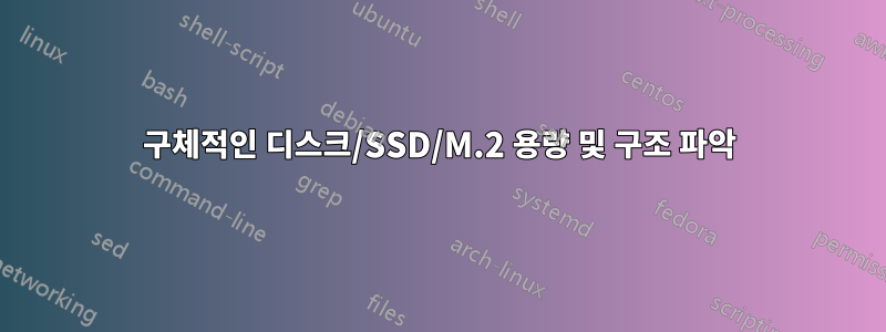 구체적인 디스크/SSD/M.2 용량 및 구조 파악