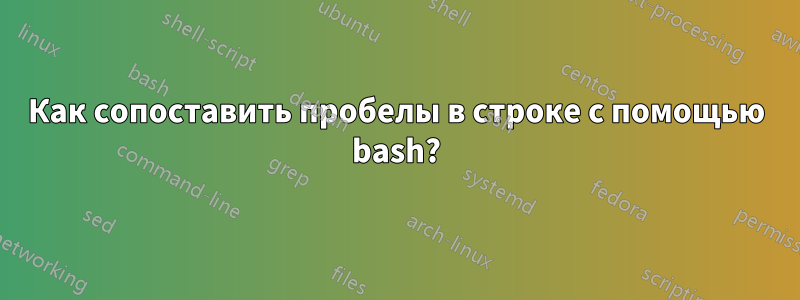 Как сопоставить пробелы в строке с помощью bash?