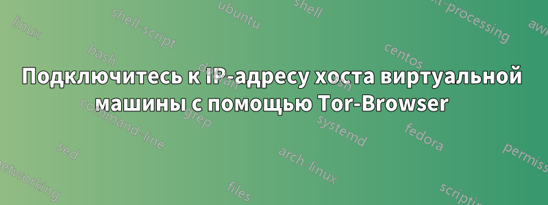 Подключитесь к IP-адресу хоста виртуальной машины с помощью Tor-Browser