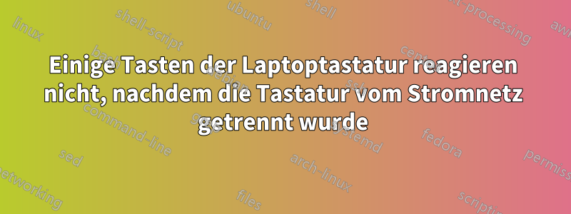 Einige Tasten der Laptoptastatur reagieren nicht, nachdem die Tastatur vom Stromnetz getrennt wurde