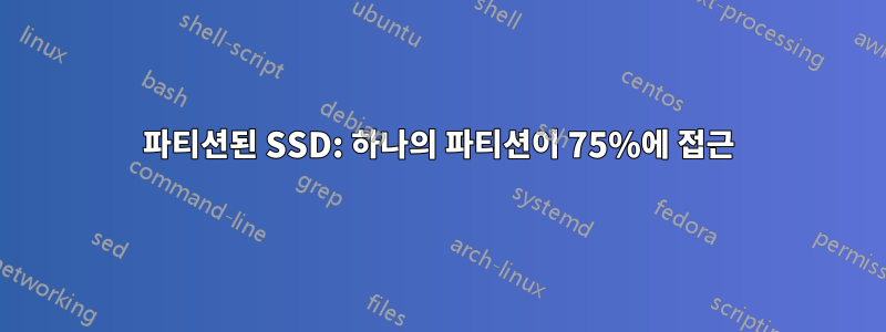 파티션된 SSD: 하나의 파티션이 75%에 접근