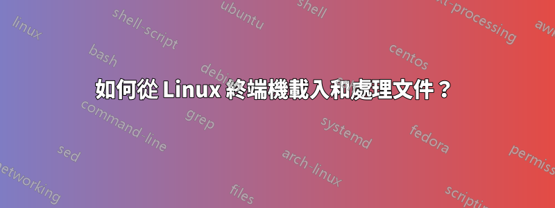 如何從 Linux 終端機載入和處理文件？