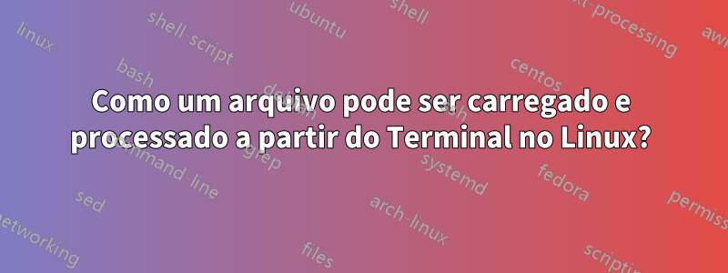 Como um arquivo pode ser carregado e processado a partir do Terminal no Linux?