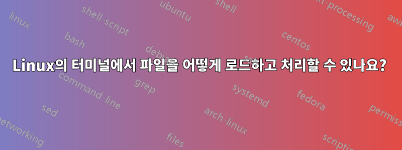 Linux의 터미널에서 파일을 어떻게 로드하고 처리할 수 있나요?