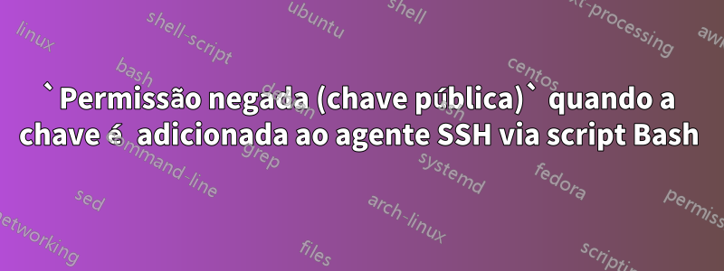 `Permissão negada (chave pública)` quando a chave é adicionada ao agente SSH via script Bash