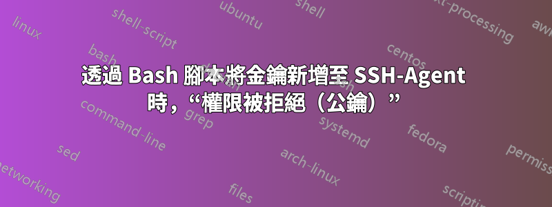 透過 Bash 腳本將金鑰新增至 SSH-Agent 時，“權限被拒絕（公鑰）”