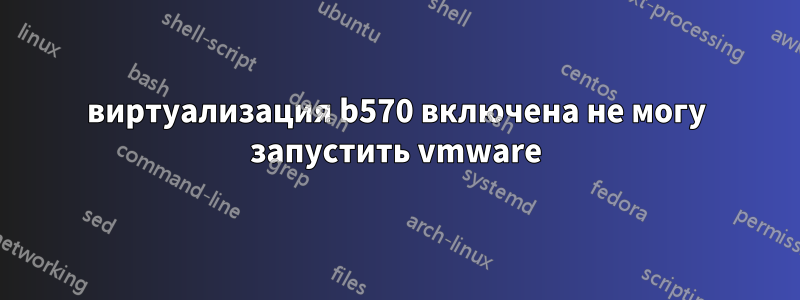 виртуализация b570 включена не могу запустить vmware