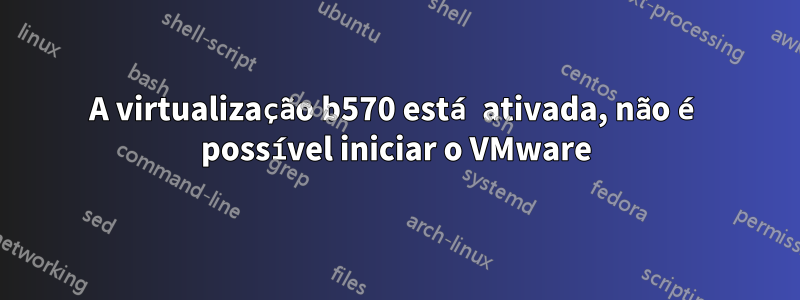 A virtualização b570 está ativada, não é possível iniciar o VMware