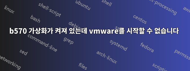 b570 가상화가 켜져 있는데 vmware를 시작할 수 없습니다