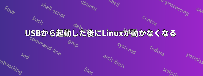 USBから起動した後にLinuxが動かなくなる