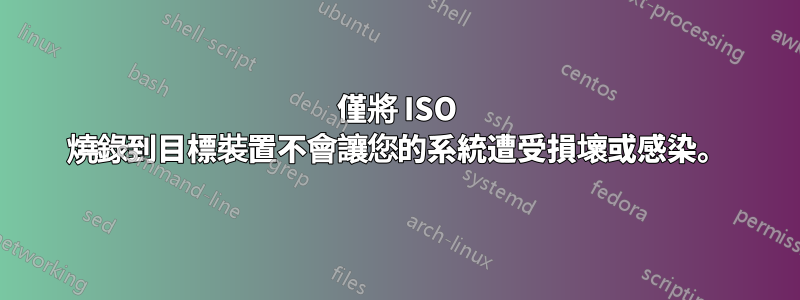 僅將 ISO 燒錄到目標裝置不會讓您的系統遭受損壞或感染。