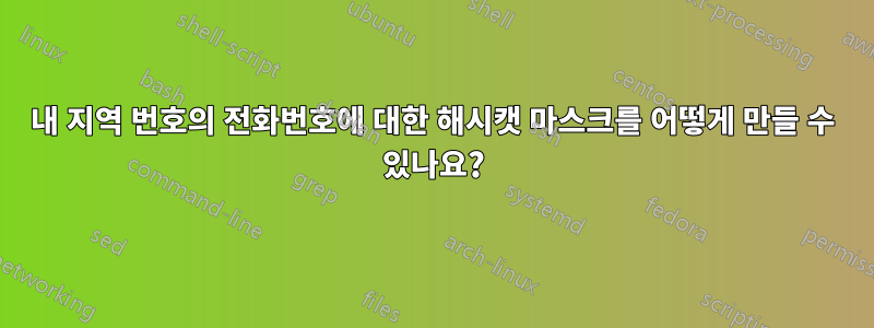 내 지역 번호의 전화번호에 대한 해시캣 마스크를 어떻게 만들 수 있나요?