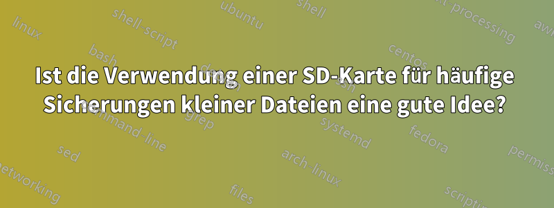 Ist die Verwendung einer SD-Karte für häufige Sicherungen kleiner Dateien eine gute Idee?