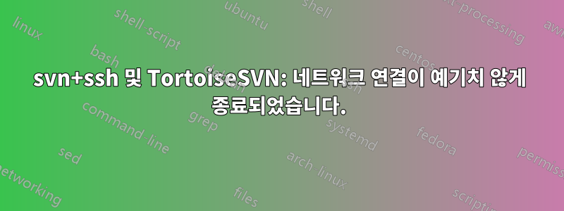 svn+ssh 및 TortoiseSVN: 네트워크 연결이 예기치 않게 종료되었습니다.