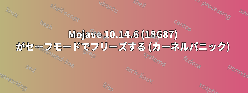 Mojave 10.14.6 (18G87) がセーフモードでフリーズする (カーネルパニック)