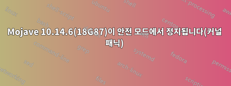 Mojave 10.14.6(18G87)이 안전 모드에서 정지됩니다(커널 패닉)