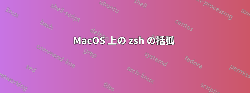 MacOS 上の zsh の括弧