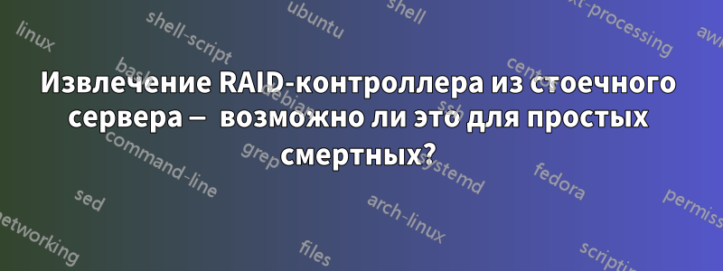 Извлечение RAID-контроллера из стоечного сервера — возможно ли это для простых смертных?