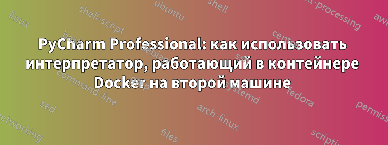 PyCharm Professional: как использовать интерпретатор, работающий в контейнере Docker на второй машине