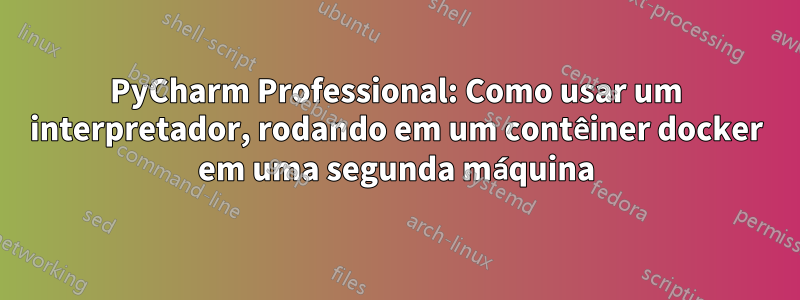 PyCharm Professional: Como usar um interpretador, rodando em um contêiner docker em uma segunda máquina