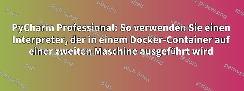 PyCharm Professional: So verwenden Sie einen Interpreter, der in einem Docker-Container auf einer zweiten Maschine ausgeführt wird