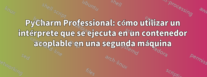 PyCharm Professional: cómo utilizar un intérprete que se ejecuta en un contenedor acoplable en una segunda máquina