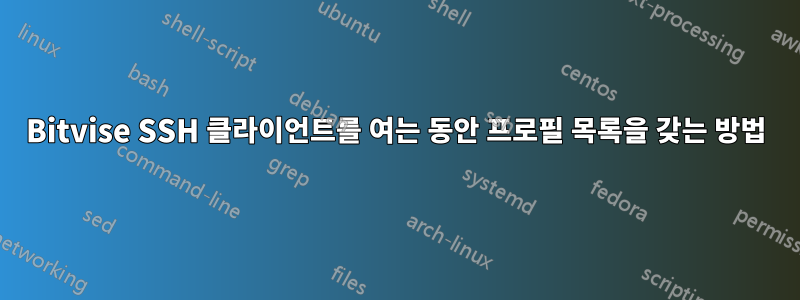 Bitvise SSH 클라이언트를 여는 동안 프로필 목록을 갖는 방법