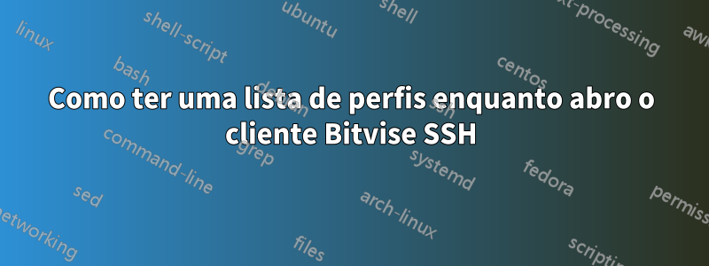 Como ter uma lista de perfis enquanto abro o cliente Bitvise SSH