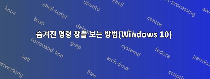 숨겨진 명령 창을 보는 방법(Windows 10)