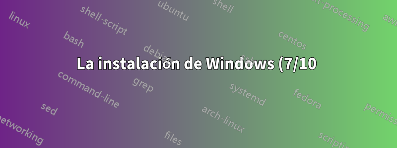 La instalación de Windows (7/10) cuelga del logotipo y no hay puntos giratorios (PC antigua)