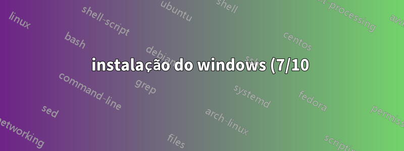 instalação do windows (7/10) trava no logotipo e sem pontos giratórios (pc antigo)
