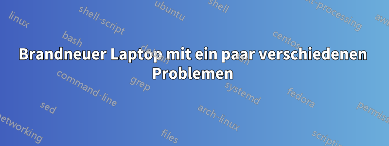 Brandneuer Laptop mit ein paar verschiedenen Problemen