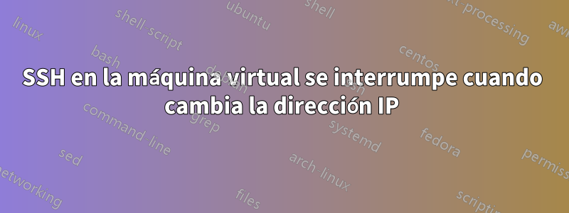 SSH en la máquina virtual se interrumpe cuando cambia la dirección IP