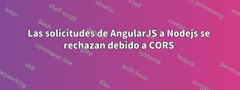 Las solicitudes de AngularJS a Nodejs se rechazan debido a CORS