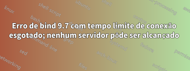 Erro de bind 9.7 com tempo limite de conexão esgotado; nenhum servidor pôde ser alcançado