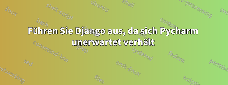 Führen Sie Django aus, da sich Pycharm unerwartet verhält