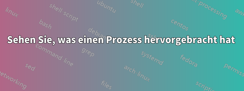 Sehen Sie, was einen Prozess hervorgebracht hat