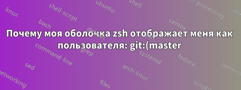 Почему моя оболочка zsh отображает меня как пользователя: git:(master)?