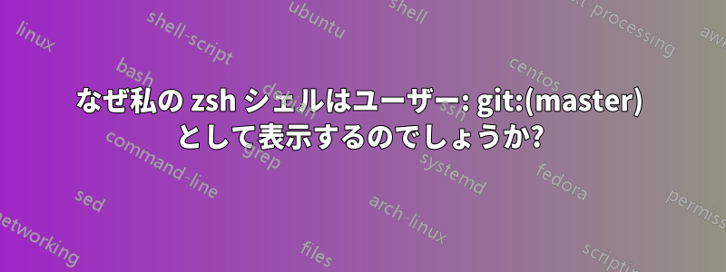なぜ私の zsh シェルはユーザー: git:(master) として表示するのでしょうか?