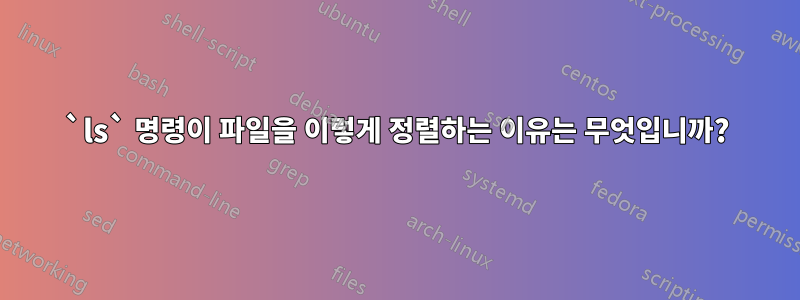 `ls` 명령이 파일을 이렇게 정렬하는 이유는 무엇입니까?