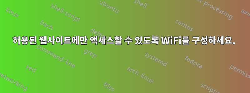 허용된 웹사이트에만 액세스할 수 있도록 WiFi를 구성하세요.