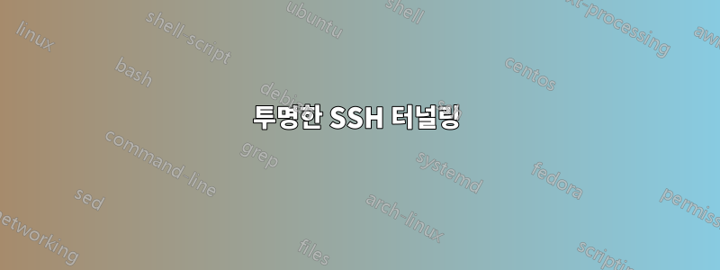 투명한 SSH 터널링