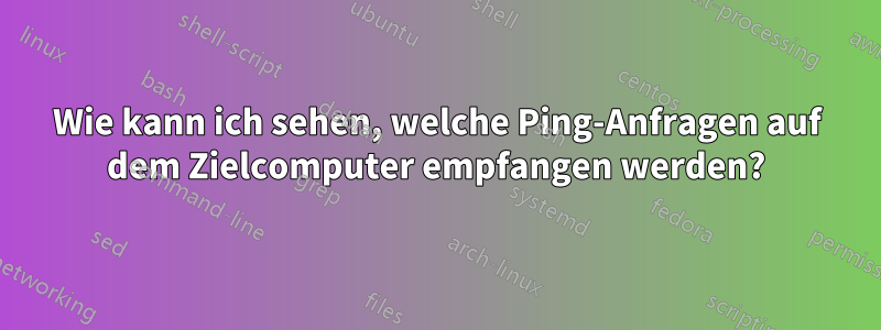 Wie kann ich sehen, welche Ping-Anfragen auf dem Zielcomputer empfangen werden?