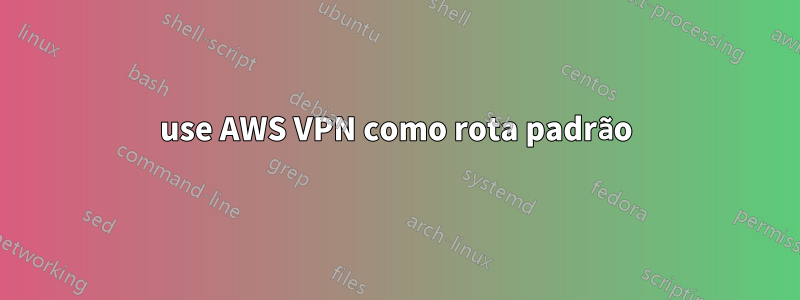 use AWS VPN como rota padrão