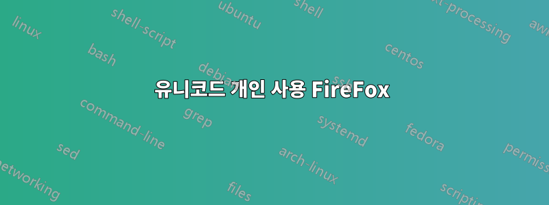 유니코드 개인 사용 FireFox