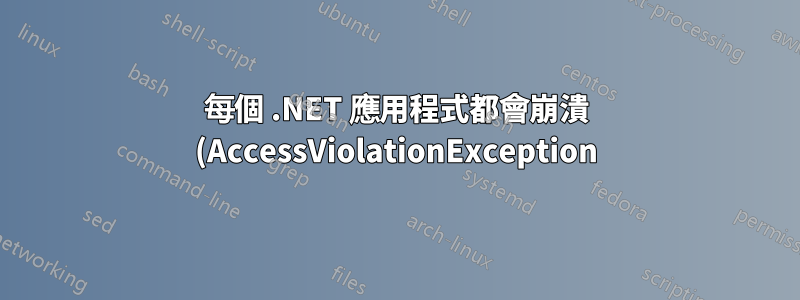 每個 .NET 應用程式都會崩潰 (AccessViolationException)