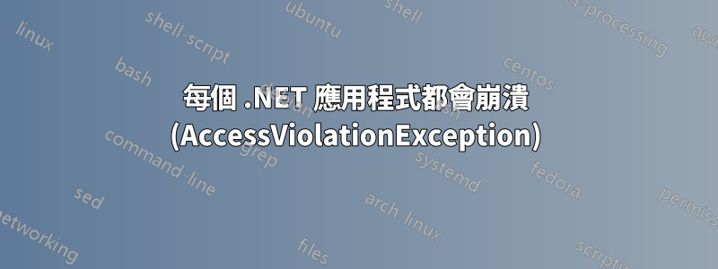 每個 .NET 應用程式都會崩潰 (AccessViolationException)