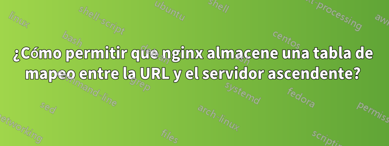 ¿Cómo permitir que nginx almacene una tabla de mapeo entre la URL y el servidor ascendente?