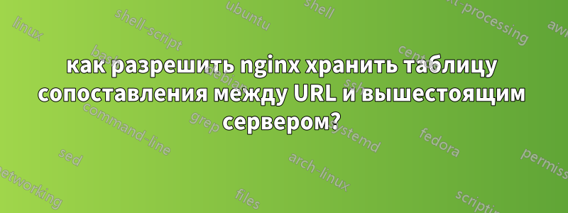 как разрешить nginx хранить таблицу сопоставления между URL и вышестоящим сервером?
